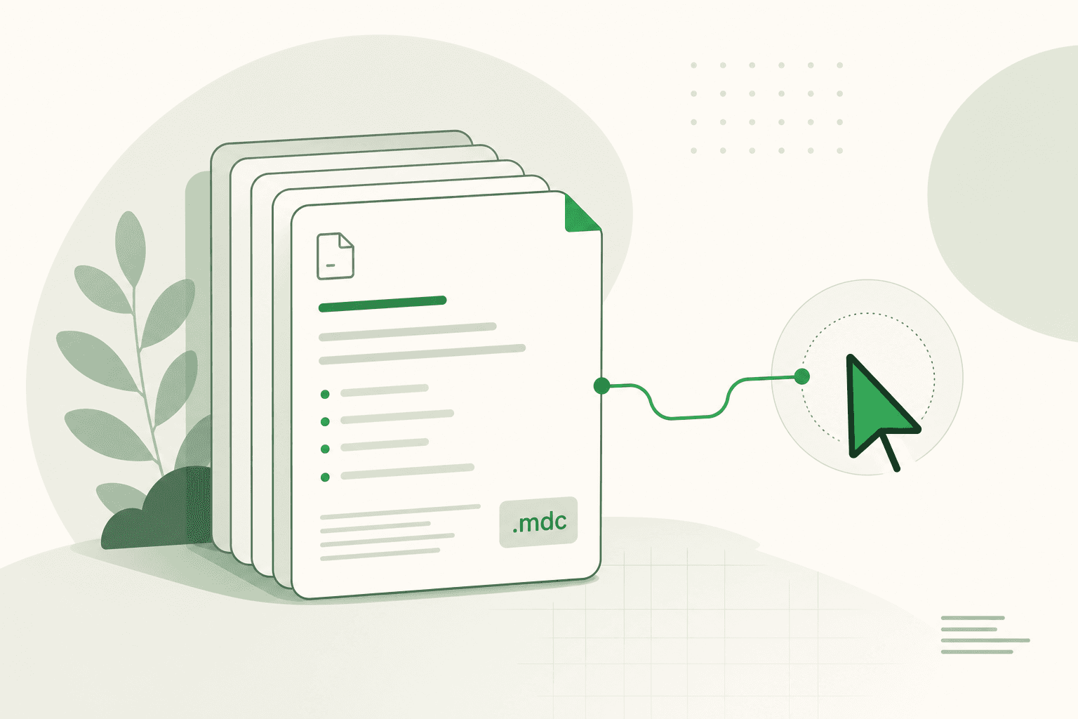 Illustration of Cursor rule file cards stacked beside a code caret